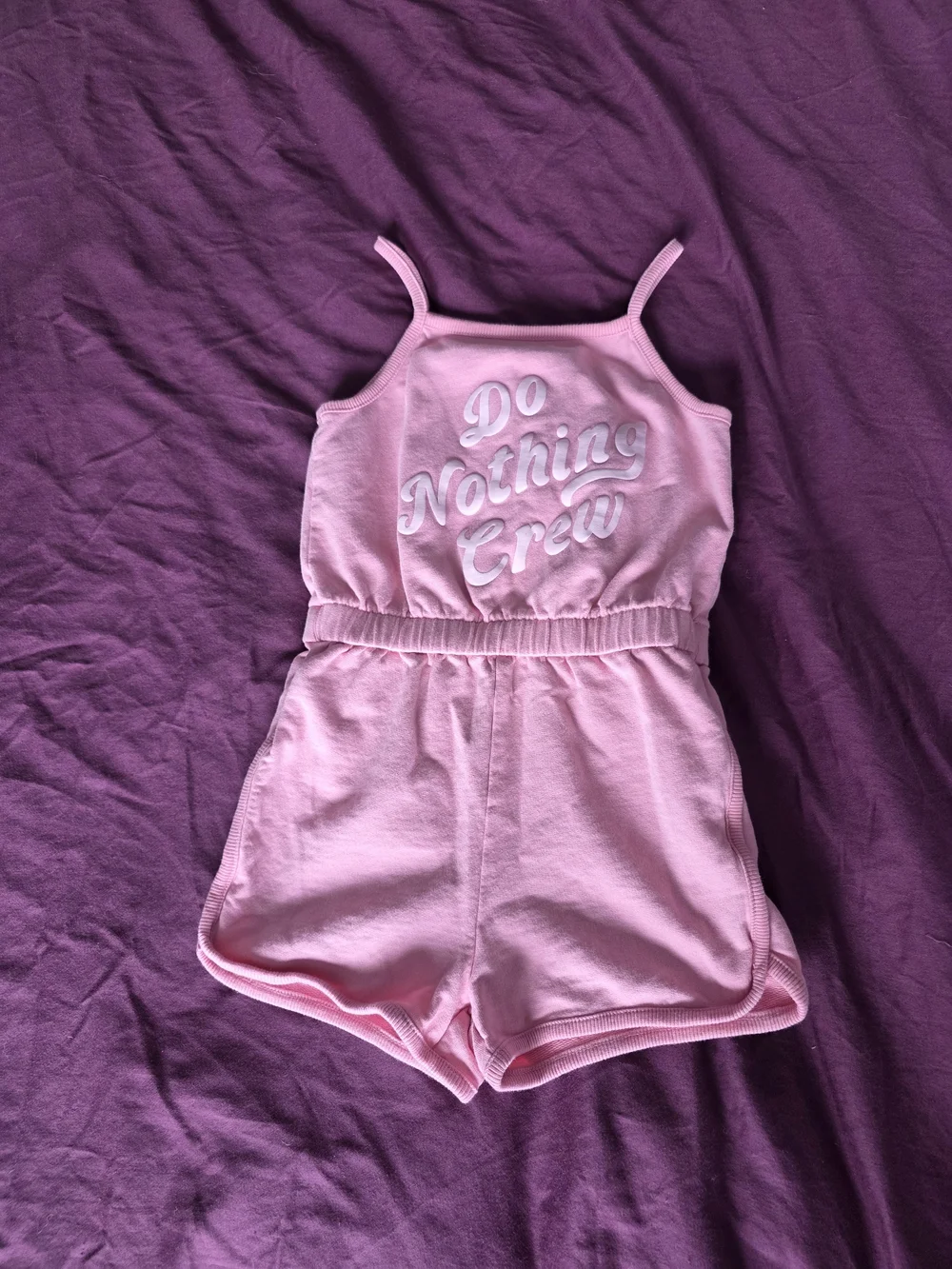 NWOT Carter's Pink 'Do Nothing Crew' Girls' Romper